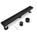 Linear Shower Drain, 54 Inch Black Shower Drain with Removable Tile Insert Grate