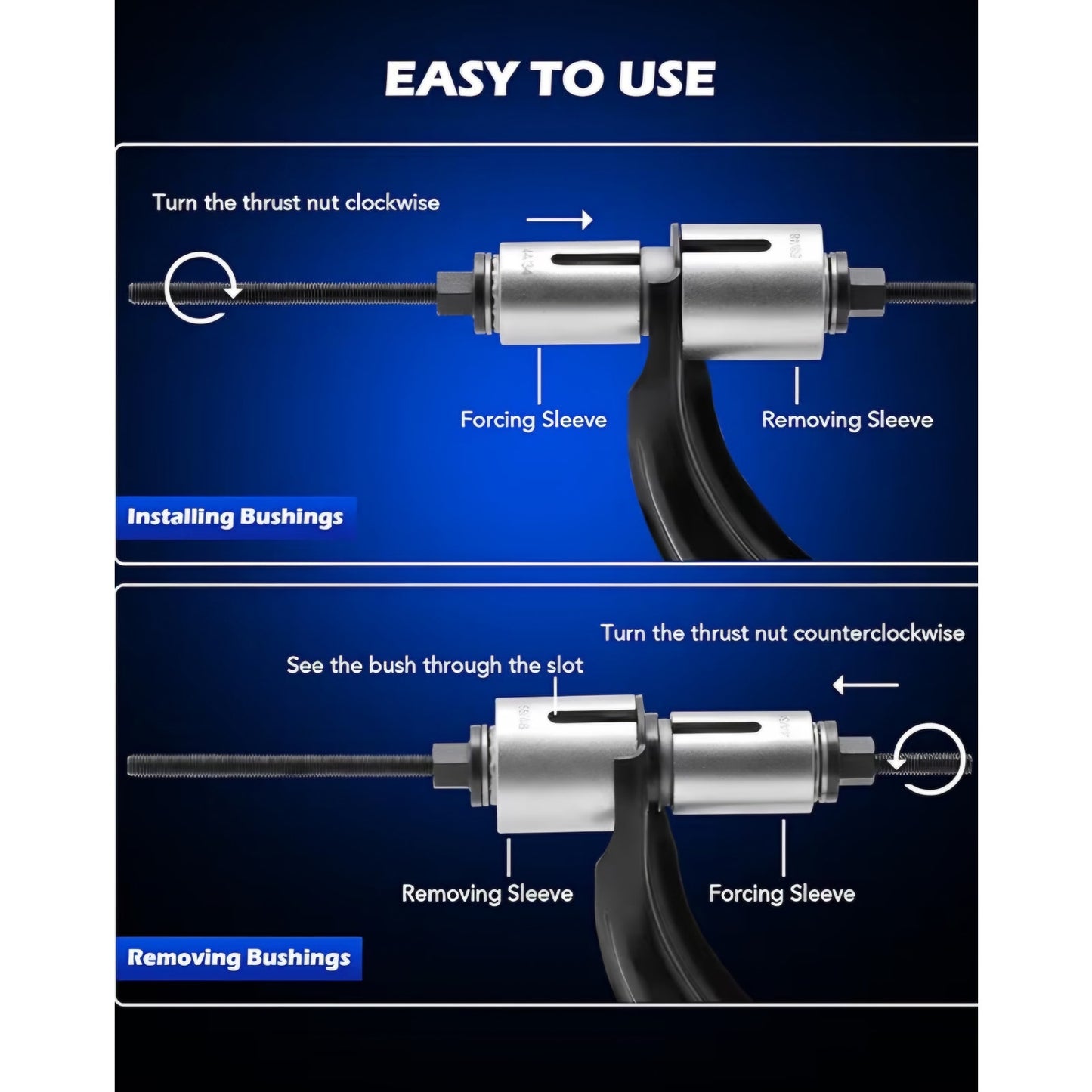 Orion Motor Tech Bushing Press Kit, 27pc Pull and Press Sleeve Kit for Most LCV HGV Engine Cars