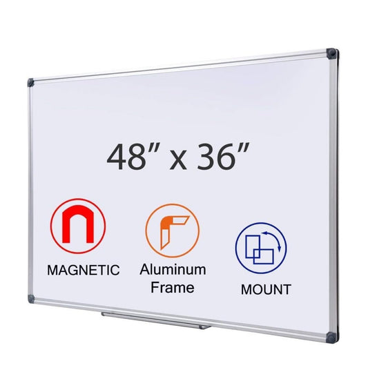 DexBoard 48" x 36" Magnetic Whiteboard for Wall Mount | Large Dry Erase Board