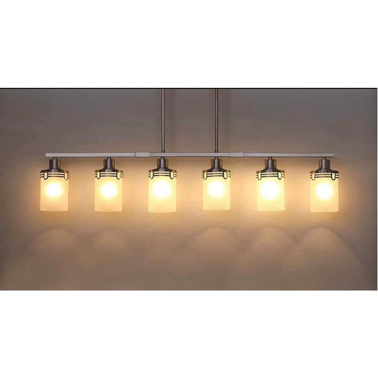 Doraimi Lighting 6 Light Kitchen Island Chandelier Hollow Lamp Cup Brushed Nickel Finish Modern Pend