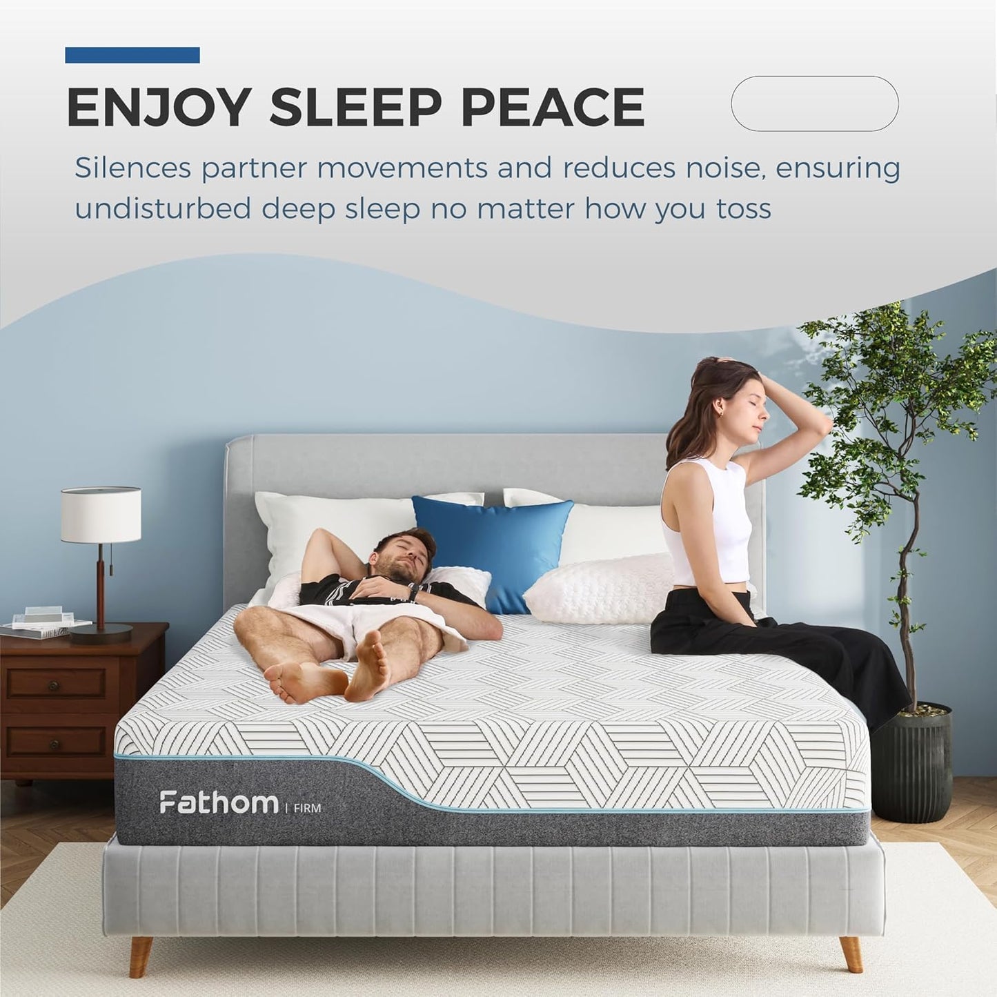 FATHOM Firm Queen Mattress 10 In Memory Foam Mattress Queen Size Bed in a Box, CertiPUR-US Certified