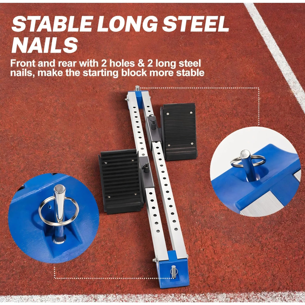 Set of 6, Multi-Function Starting Block 6 Angle Pedals Adjustable Sprinter Starting Block Track