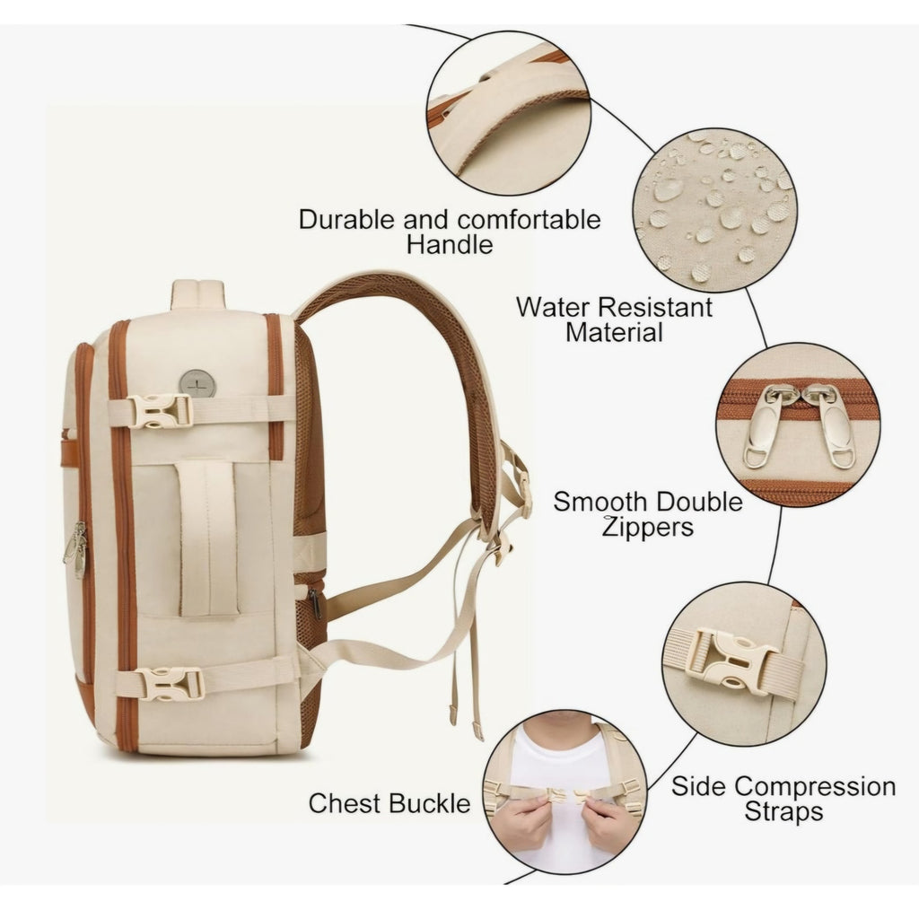 Travel Backpack for Women Airline Approved Carry On Backpack with Shoe Pouch