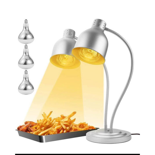 Heat Lamp for Food, Upgrade 250W Bulb x 3 - Each Lasting Over 4000 Hours, Food Heat Lamp with Flexib