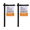 Vinyl PVC Real Estate Sign Post 6' Tall (4"x 4"x 72"), Realtor Yard Sign Post with Flat Cap