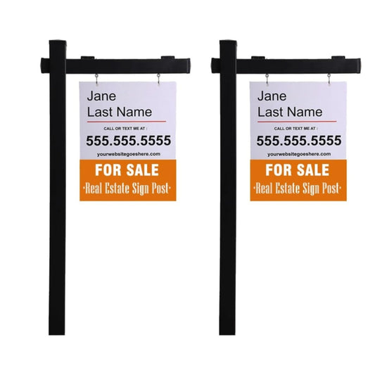 Vinyl PVC Real Estate Sign Post 6' Tall (4"x 4"x 72"), Realtor Yard Sign Post with Flat Cap