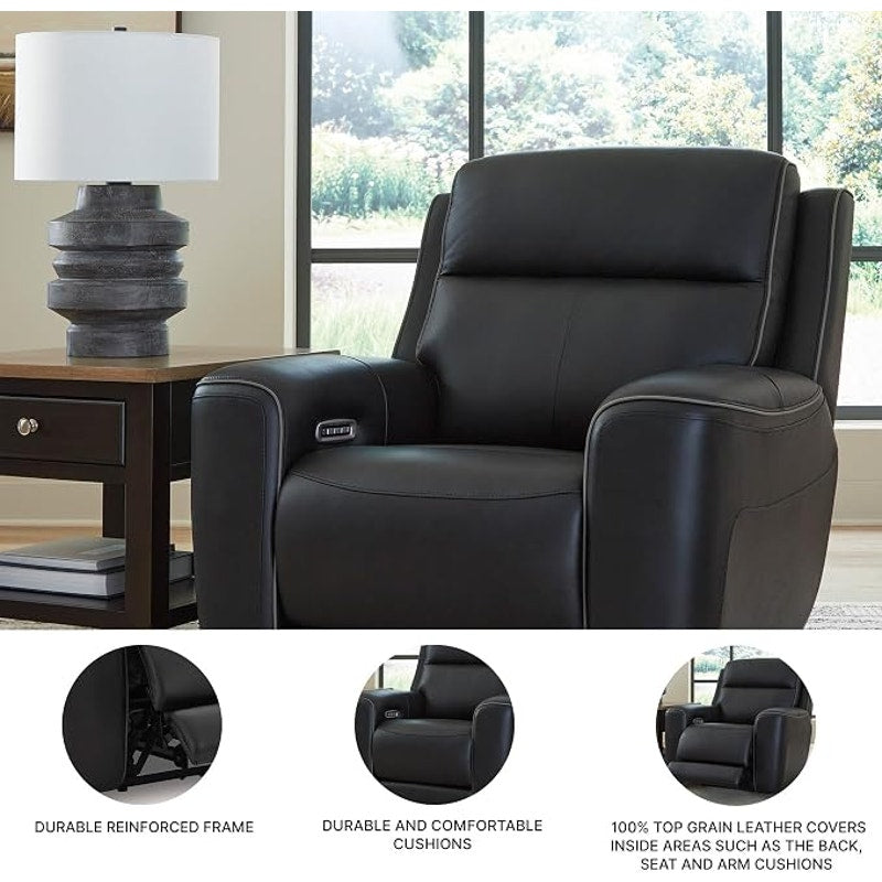 Signature Design by Ashley 5Z-Dreamlight Urban Power Recliner, Black