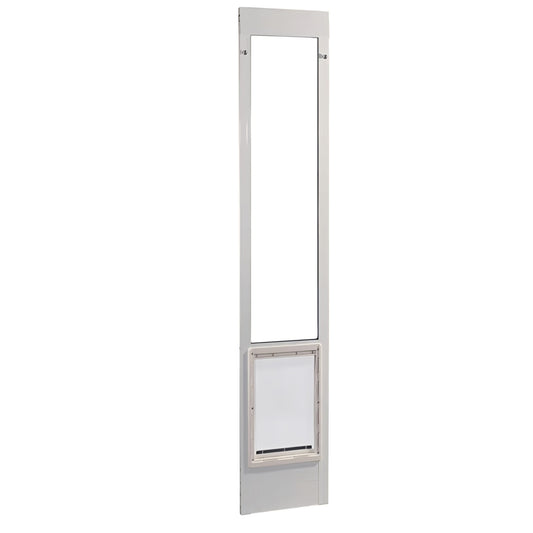 Aluminum Pet Patio Door, XL Adjustable Height 77-5/8" to 80-3/8", 15" x 20" Flap Size, White XL