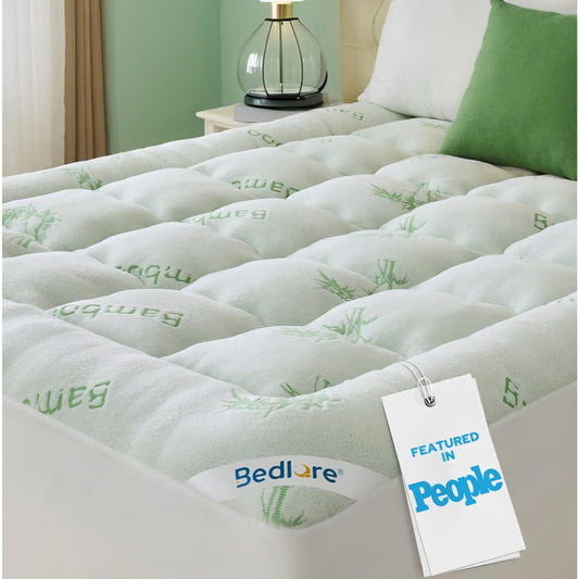 BEDLORE King Mattress Topper Viscose Bamboo, Thick Pillow Top Mattress 6"-18"