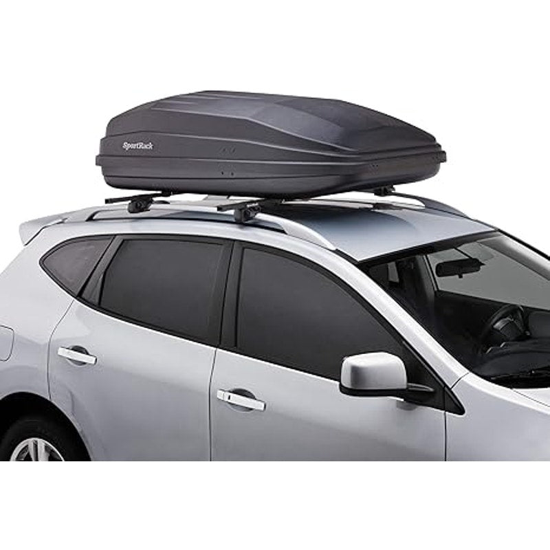 SportRack Vista XL Rear Opening Cargo Box, Black, 63"L x 38"W x 19"H, Water Resistant, Plastic