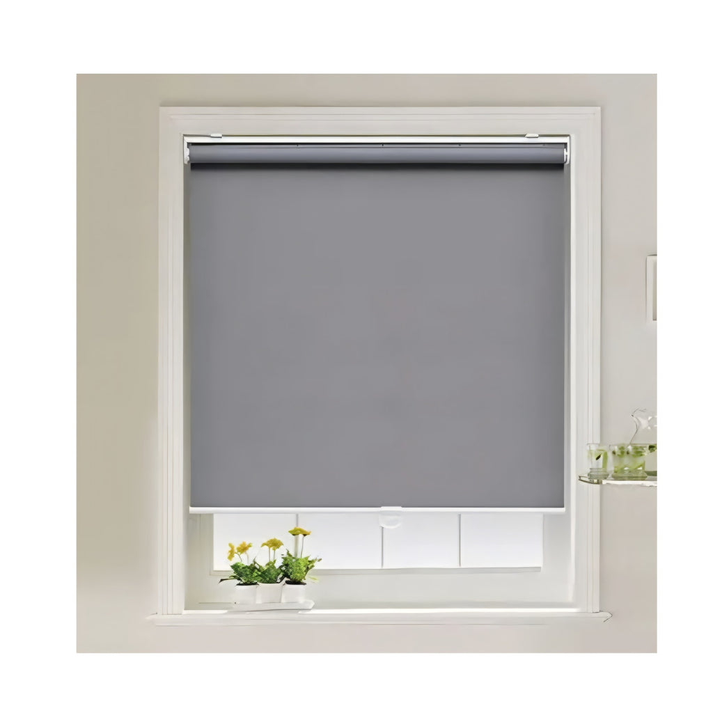 Cordless Roller Shades Blackout Blinds for Windows Room Darkening Rolled Up Shades with Spring System,