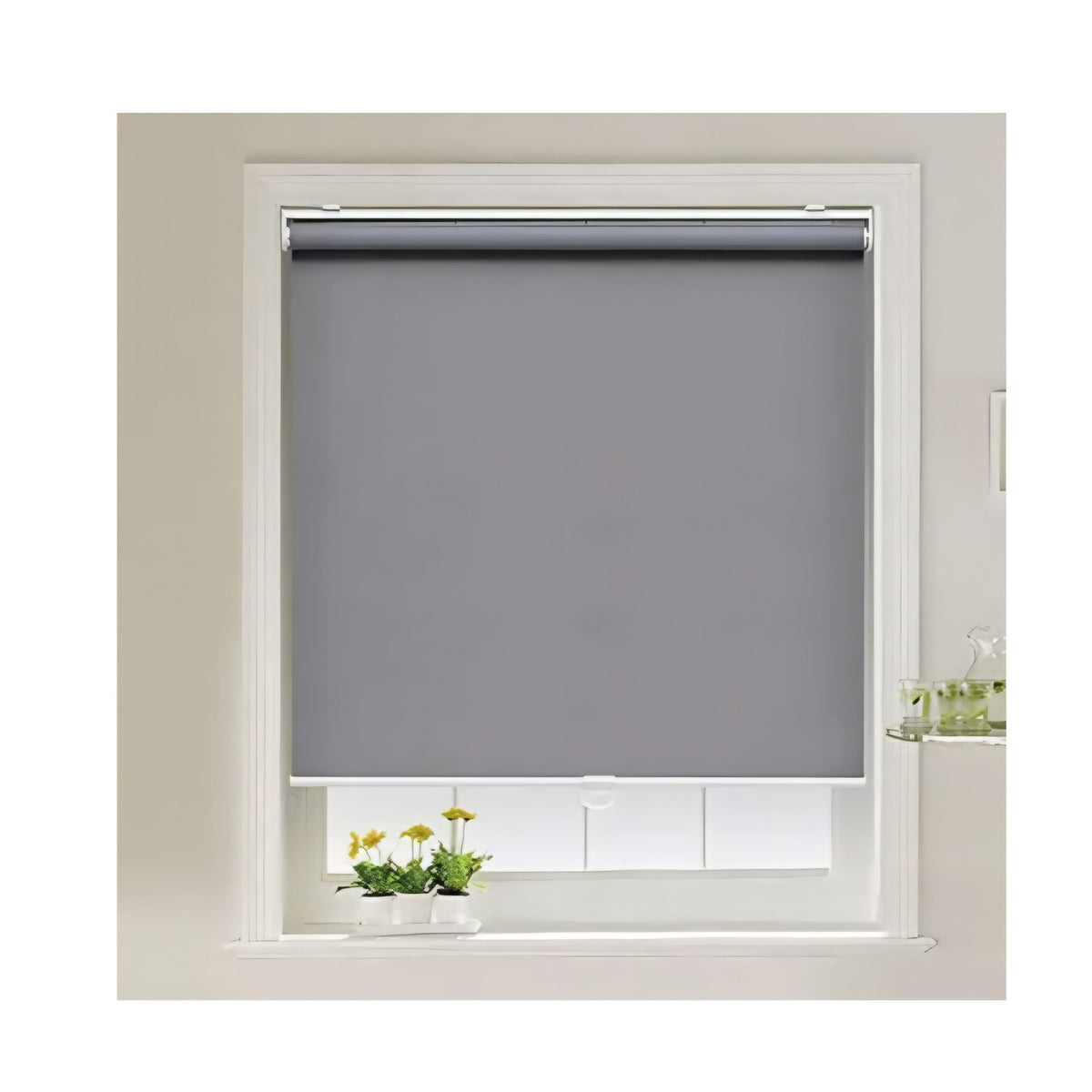 Cordless Roller Shades Blackout Blinds for Windows Room Darkening Rolled Up Shades with Spring System,