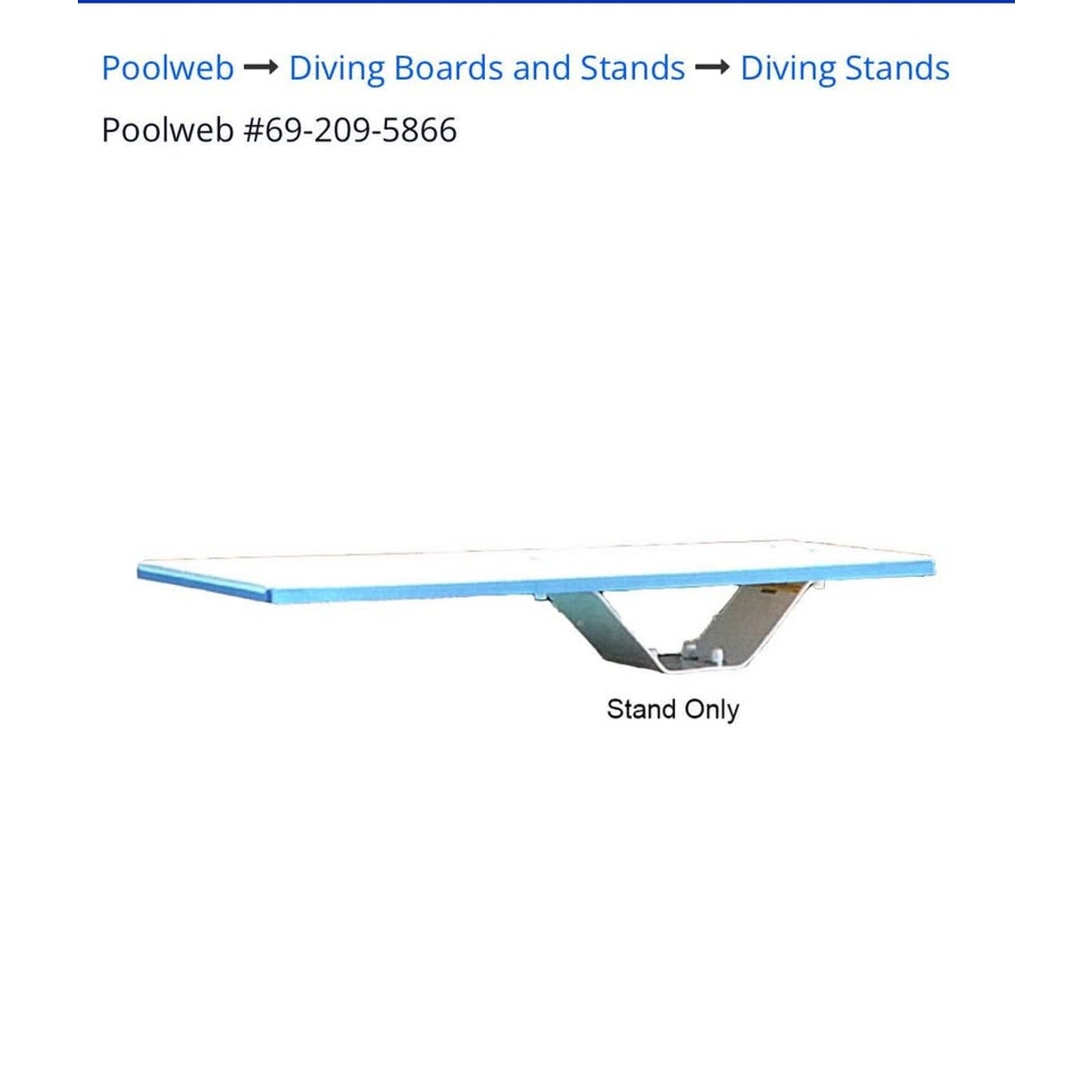 Frontier II Diving Stand for 6 Foot Frontier II Board - Radiant White - Includes Jig and Hardware