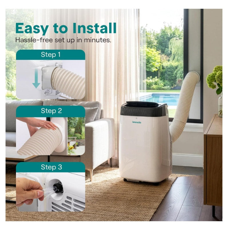 SereneLife Portable Air Conditioner, With Dual Motor, Dehumidifier & Fan | 8,000 BTU AC
