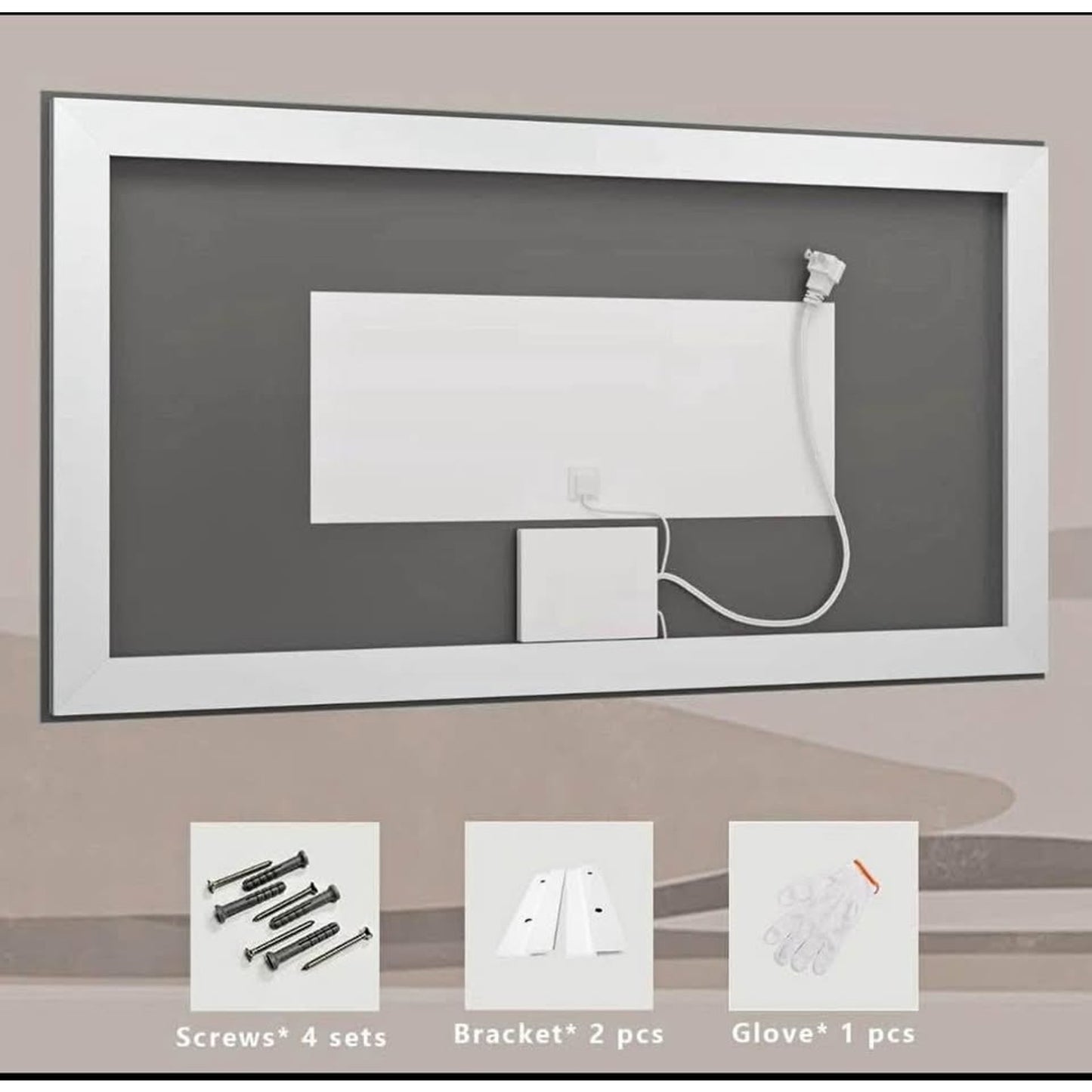 Led Bathroom Mirror 60x36, Large Illuminated Dimmable Vanity Mirror with Lights, Backlit and Front L