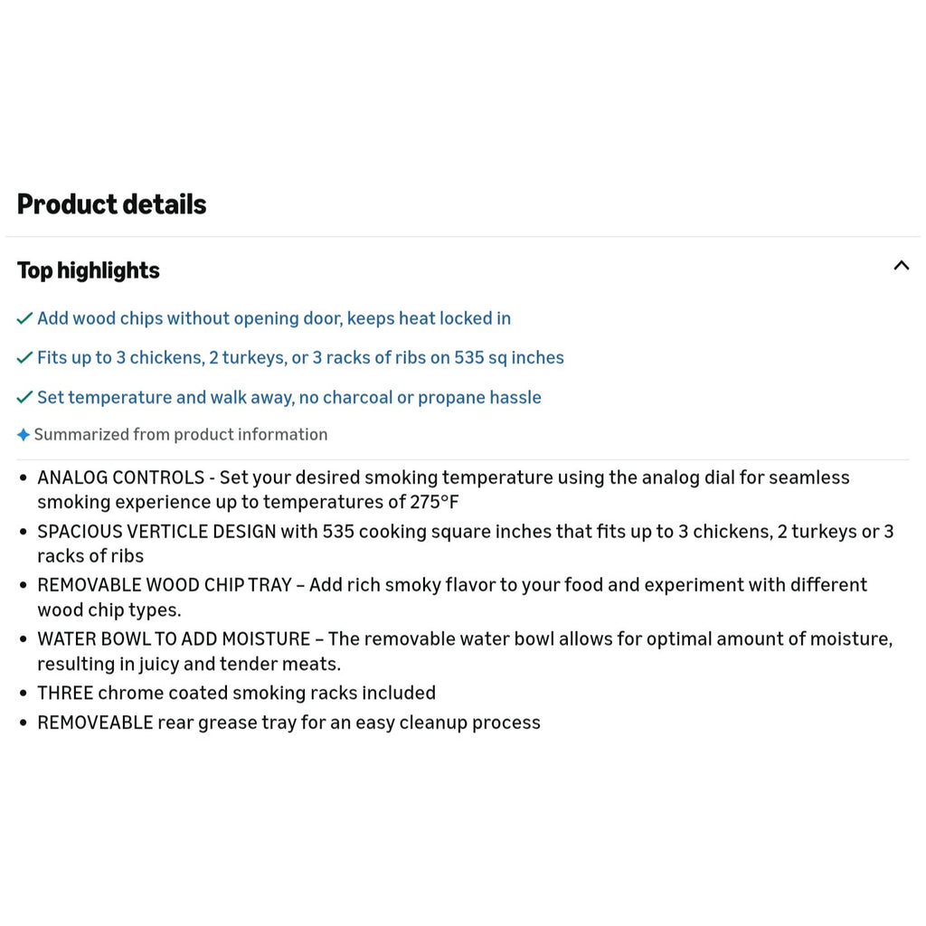 Masterbuilt® 30-inch Electric Vertical BBQ Smoker with Analog Temperature Control