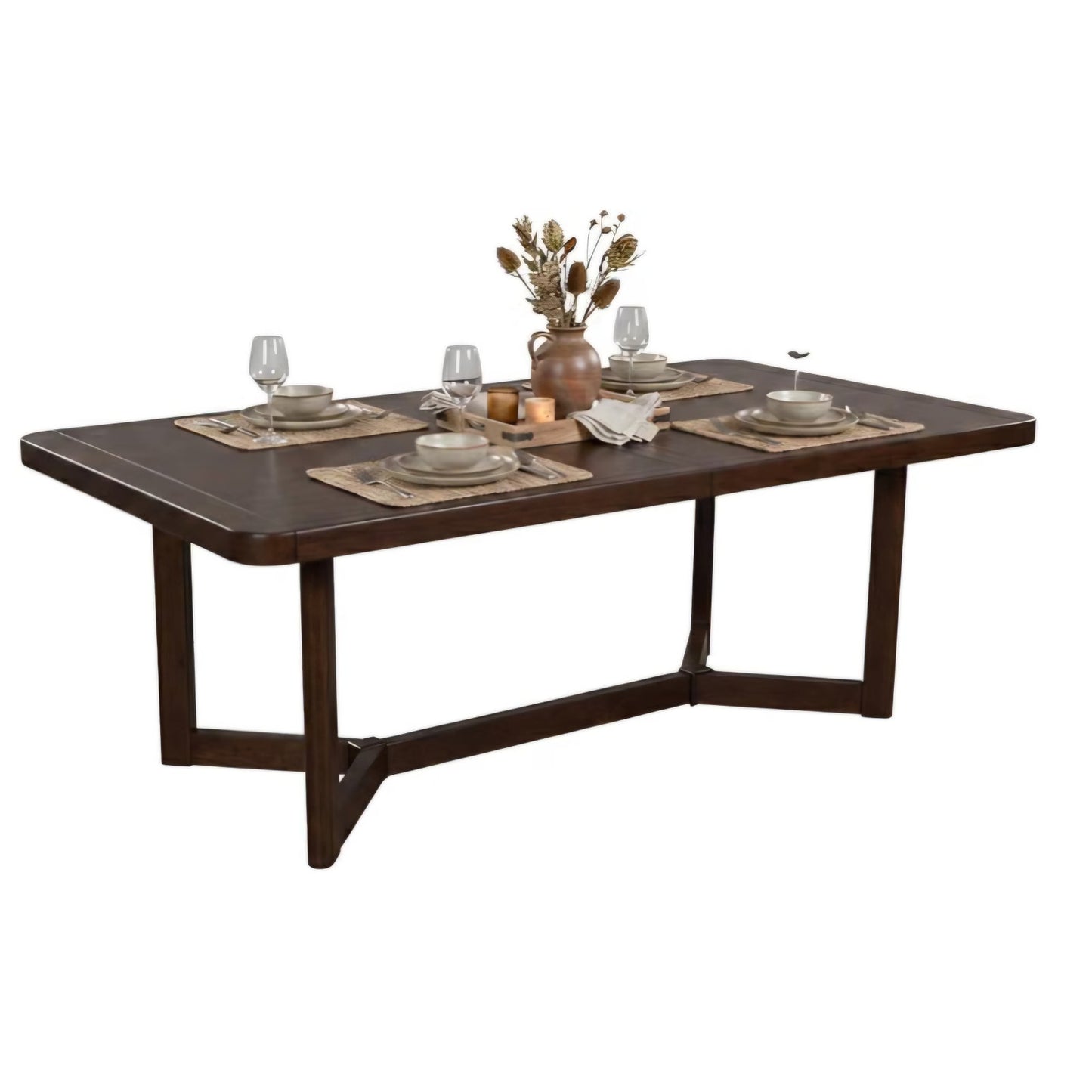 Seats 8 Signature Design by Ashley Yingden 1-Piece Extendable Dining Table, Brown