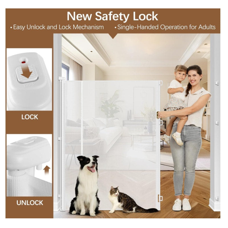 Reinforced 72" X 55" Extra Tall Pet Gate for Cats, No Jumping Over/Crawling Under