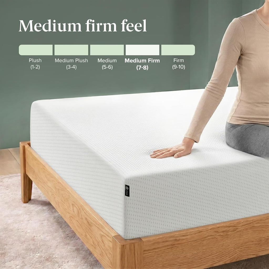 King Zinus Green Tea Memory Foam Mattress 12 Inch CertiPUR-US & Oeko-TEX Certified Safe Materials