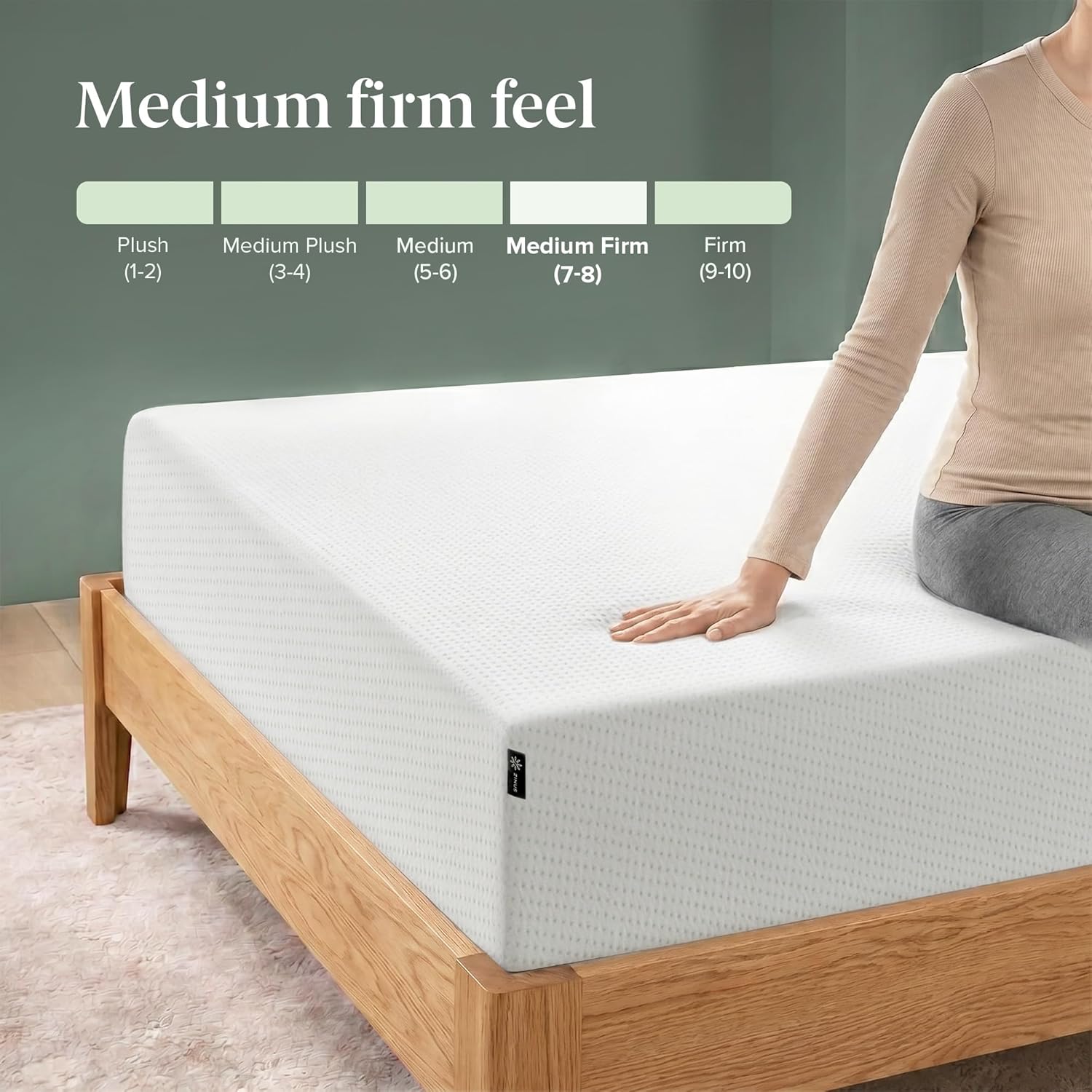 King Zinus Green Tea Memory Foam Mattress 12 Inch CertiPUR-US & Oeko-TEX Certified Safe Materials