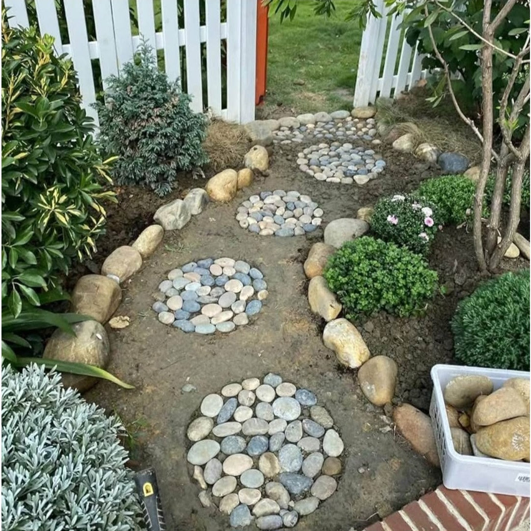 Garden Rocks Pebbles, 2-3 Inch Decorative Large River Rocks for Landscaping, Painting, Aquarium,