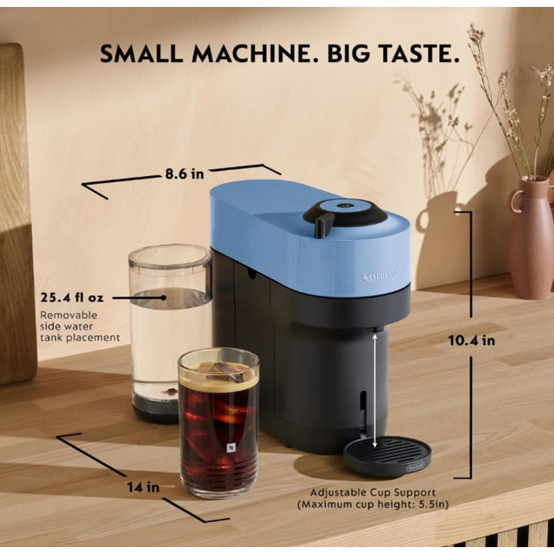 Nespresso Vertuo Pop+ Coffee and Espresso Machine by De'Longhi, Pacific Blue