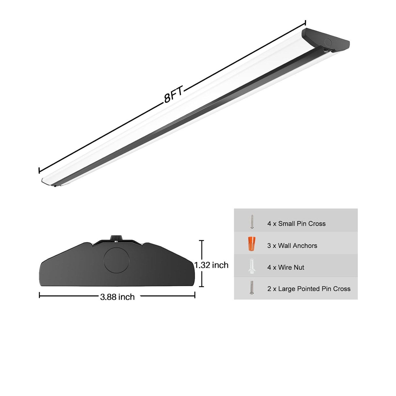 8FT 4Ct LED shop lights