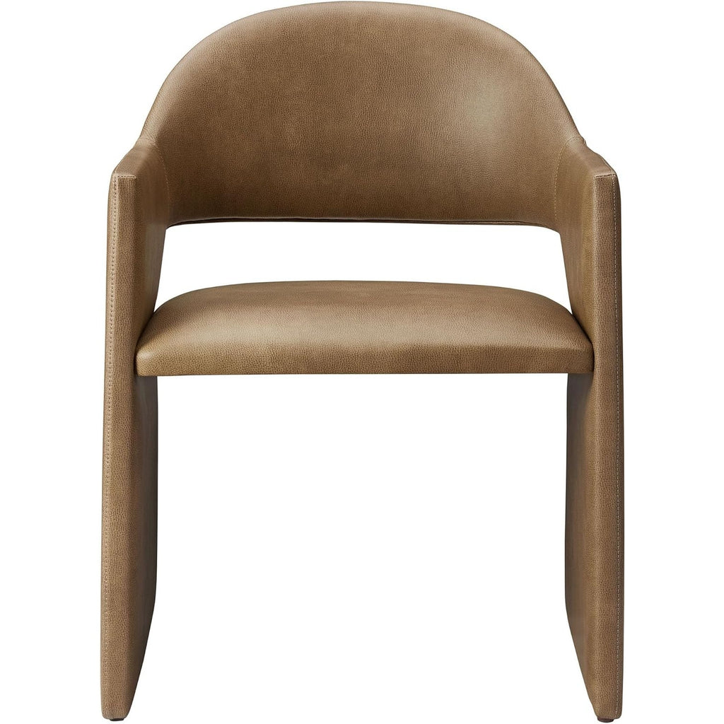 Modway Talia Vegan Leather Dining Armchair in Toast. 22"D x 23"W x 31"H. side chair.