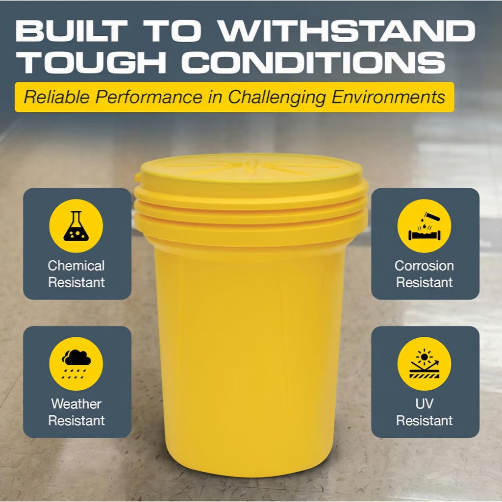 High-Density-Polyethylene Construction, Open Head Lab Pack Drum, Screw-On Lid