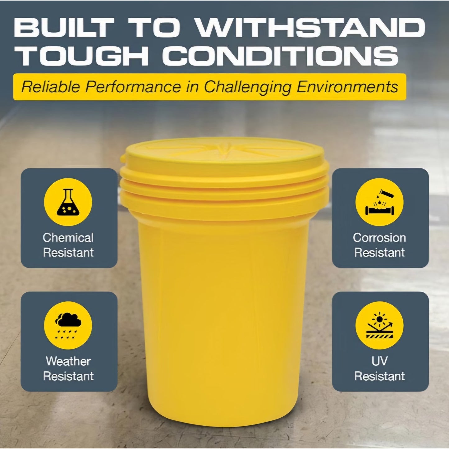 High-Density-Polyethylene Construction, Open Head Lab Pack Drum, Screw-On Lid