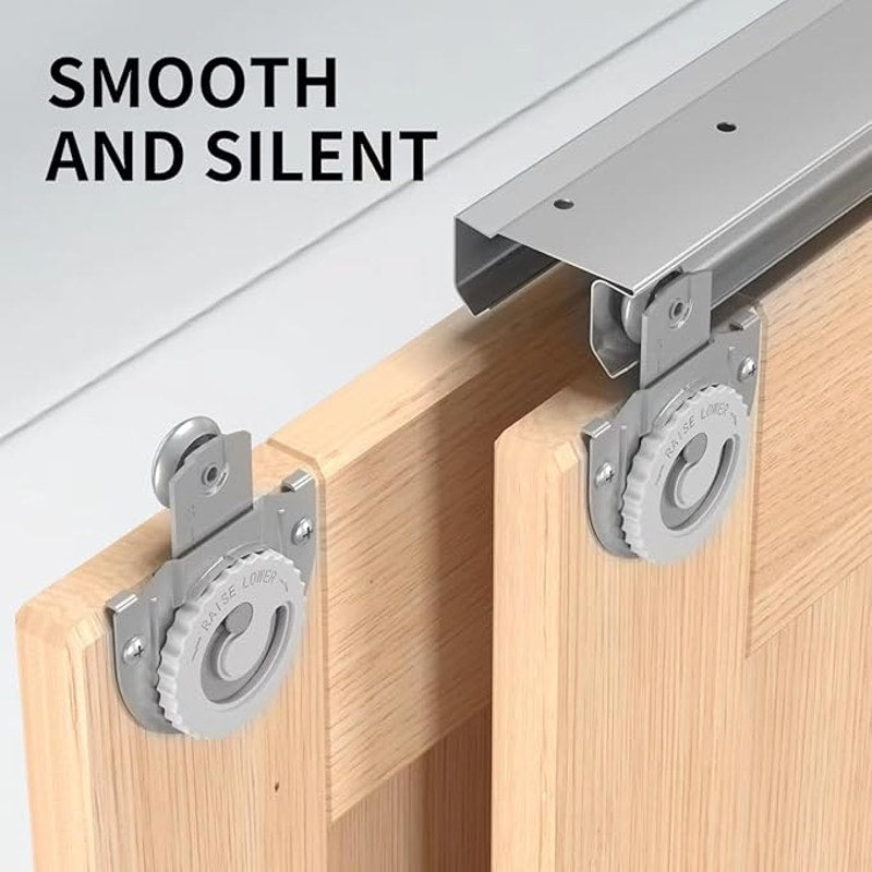 Bypass Sliding Door Hardware XC47-72" Wardrobe Closet Door, Smoothly and Quietly, for 2 Door System