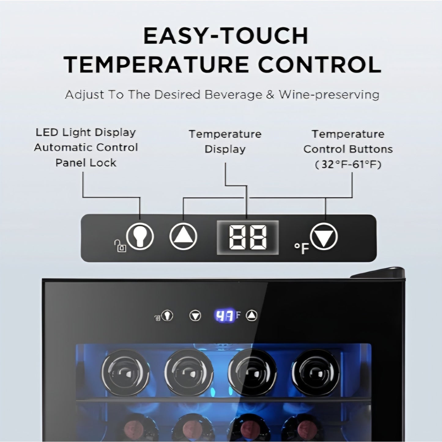Electactic 37 Bottle Wine Fridge,Freestanding 145 Can Beverage Refrigerator with Smart Temperature