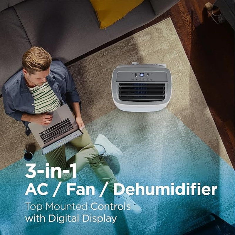 BLACK+DECKER Portable Air Conditioner, 8,000 BTU (3,950 BTU SACC) for Rooms up to 400 Sq. Ft, White