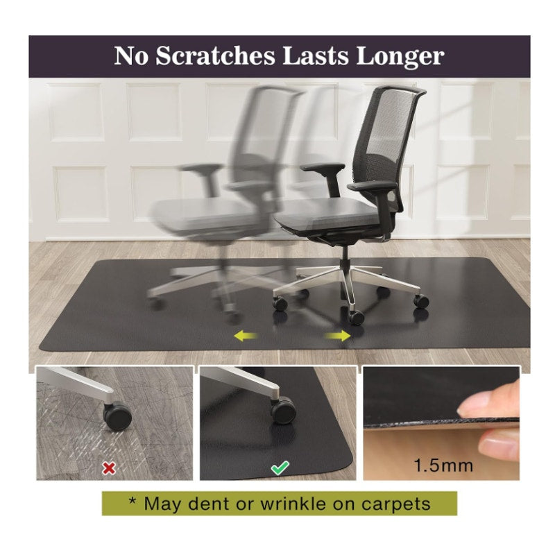 8'×10' Black Floor Mat for Under Kitchen Table, Waterpoof Floor Protector
