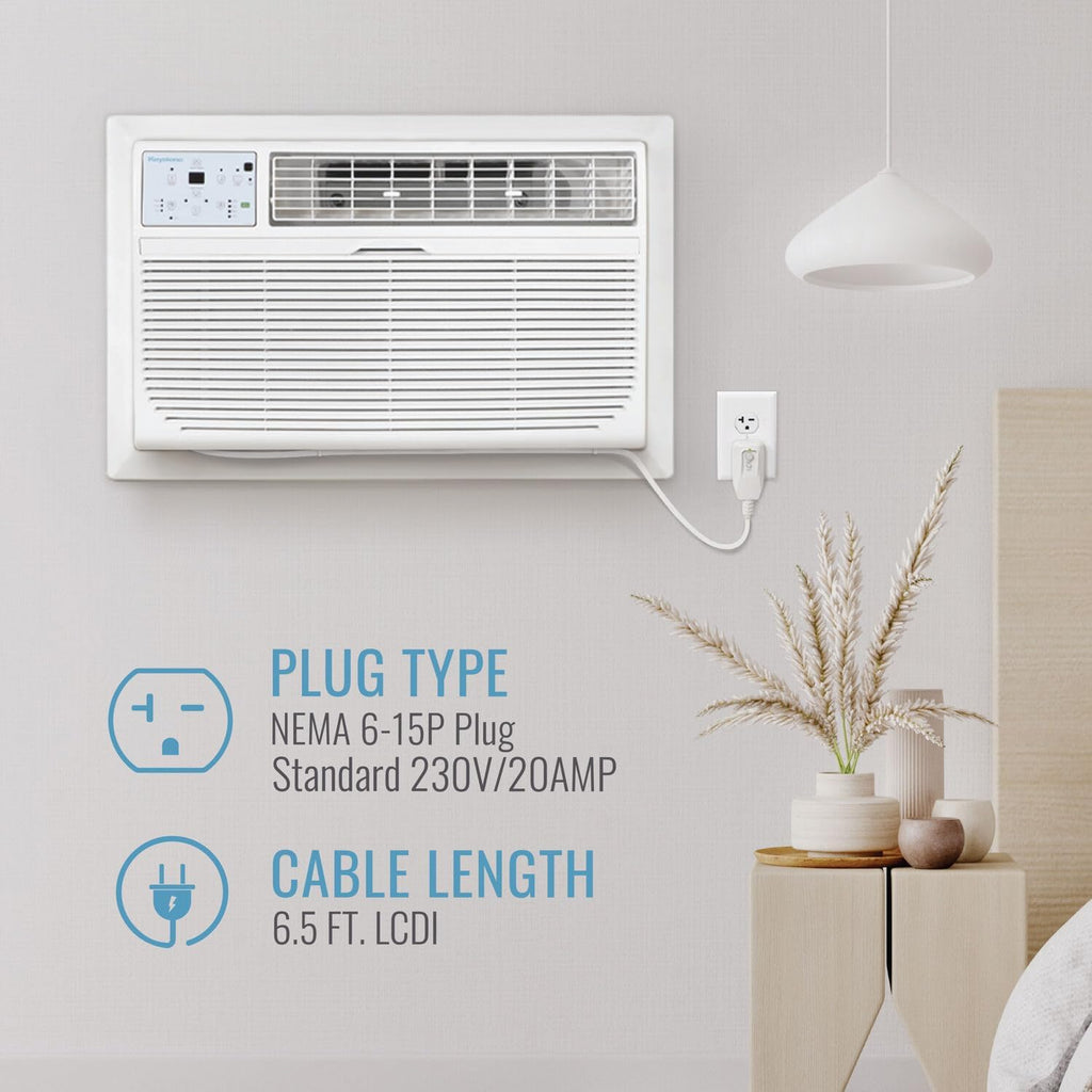 Keystone 10,000 BTU Wall Mounted Air Conditioner with Supplemental Heat & Dehumidifier,Bright White