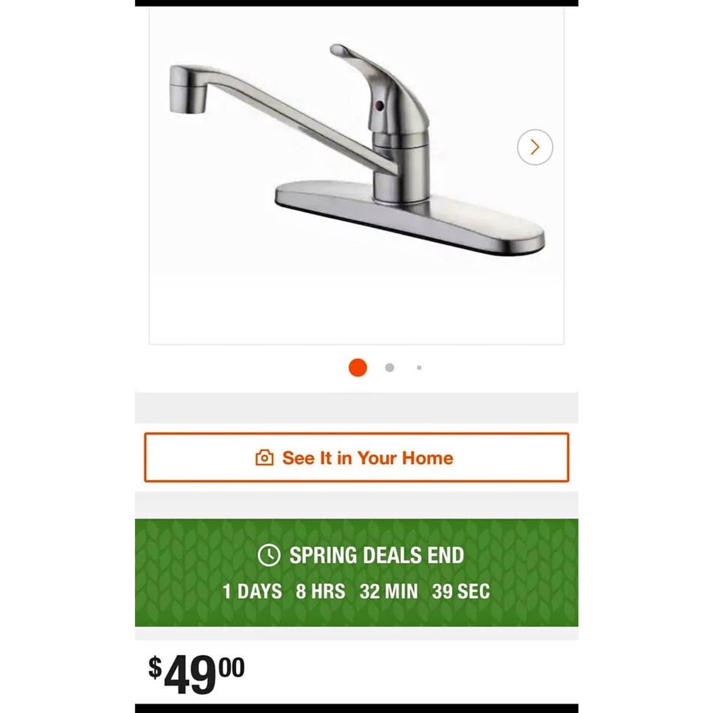 Glacier Bay Single-Handle Standard Kitchen Faucet in Stainless Steel