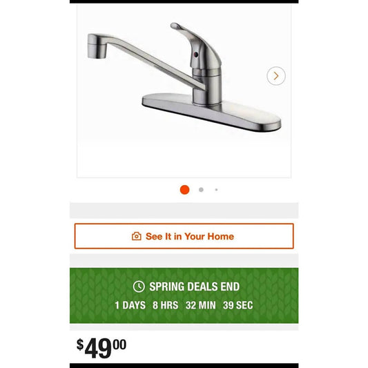 Glacier Bay Single-Handle Standard Kitchen Faucet in Stainless Steel