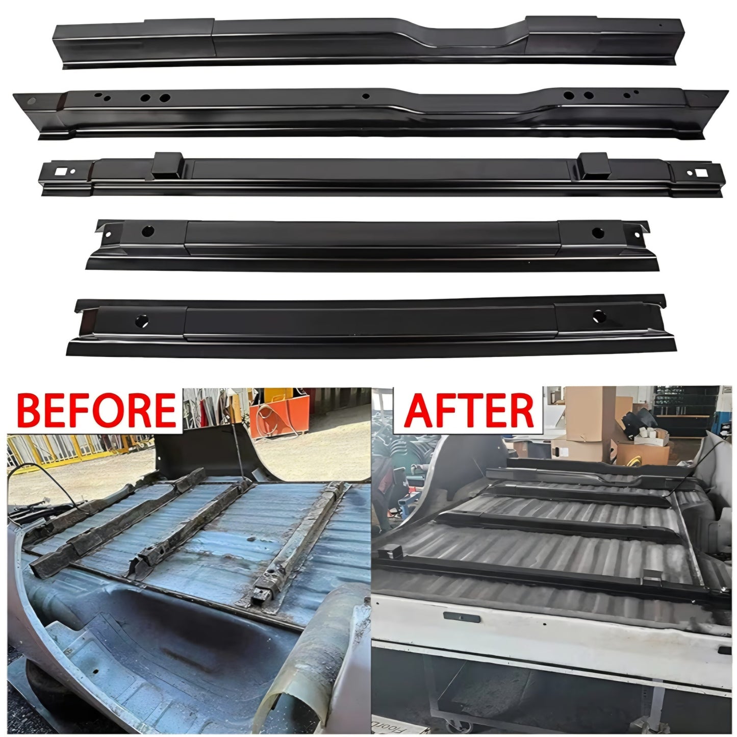 ECOTRIC 5 Long Truck Bed Crossmember Compatible with 1999-2018 F250 F350 F450 Bed Floor