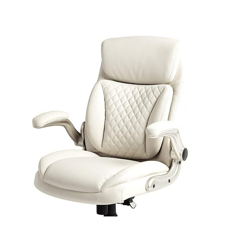 Amazon Basics Ergonomic Executive Office Desk Chair with Lumbar Support, Adjustable Height, Cream.