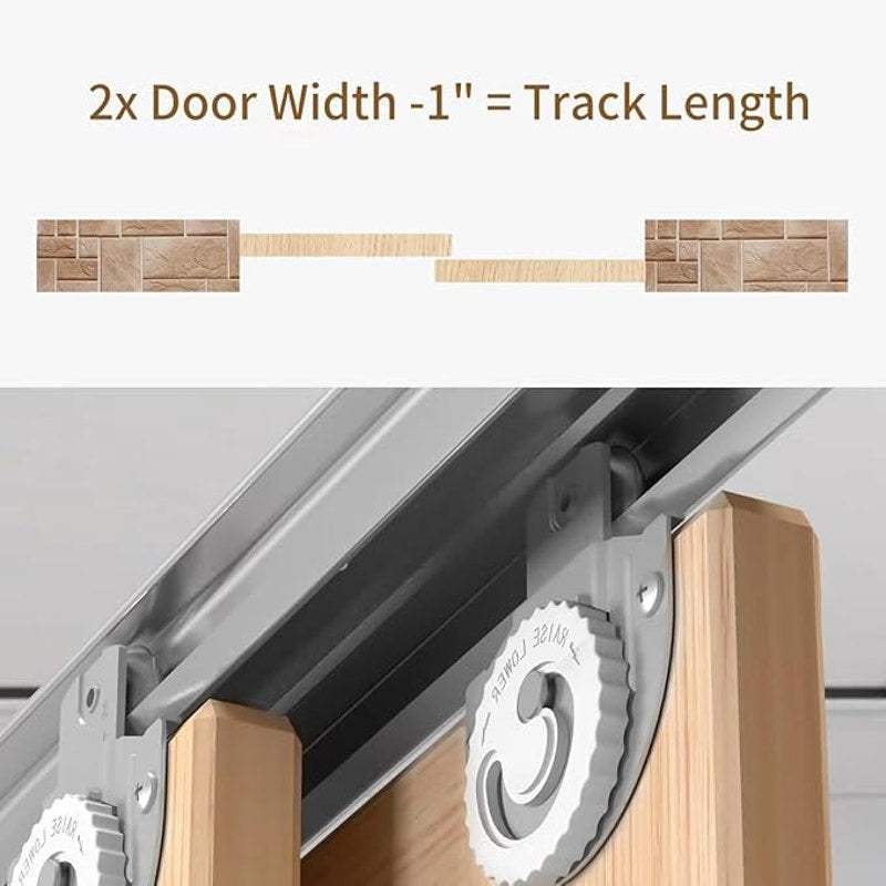 Bypass Sliding Door Hardware XC47-72" Wardrobe Closet Door, Smoothly and Quietly, for 2 Door System