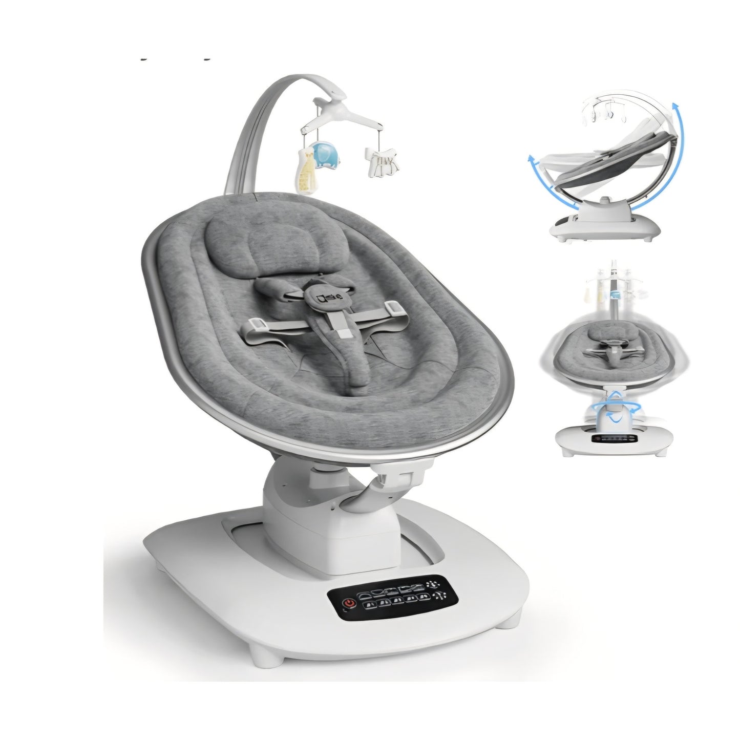 Luxury Electric Baby Swing Rocker for Infants, 5 Soothing Motions & Speeds, 3-Position Recline