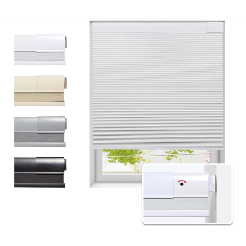 Cellular Shades for Indoor Windows, White,64" W x 64" H Thermal Insulating & Noise Reducing