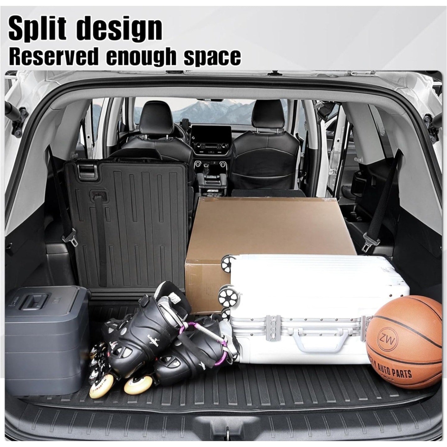 Cargo Mat with Backrest Mat 2-in-1 for 2024 2025 Toyota Grand Highlander Car Mat Accessories,