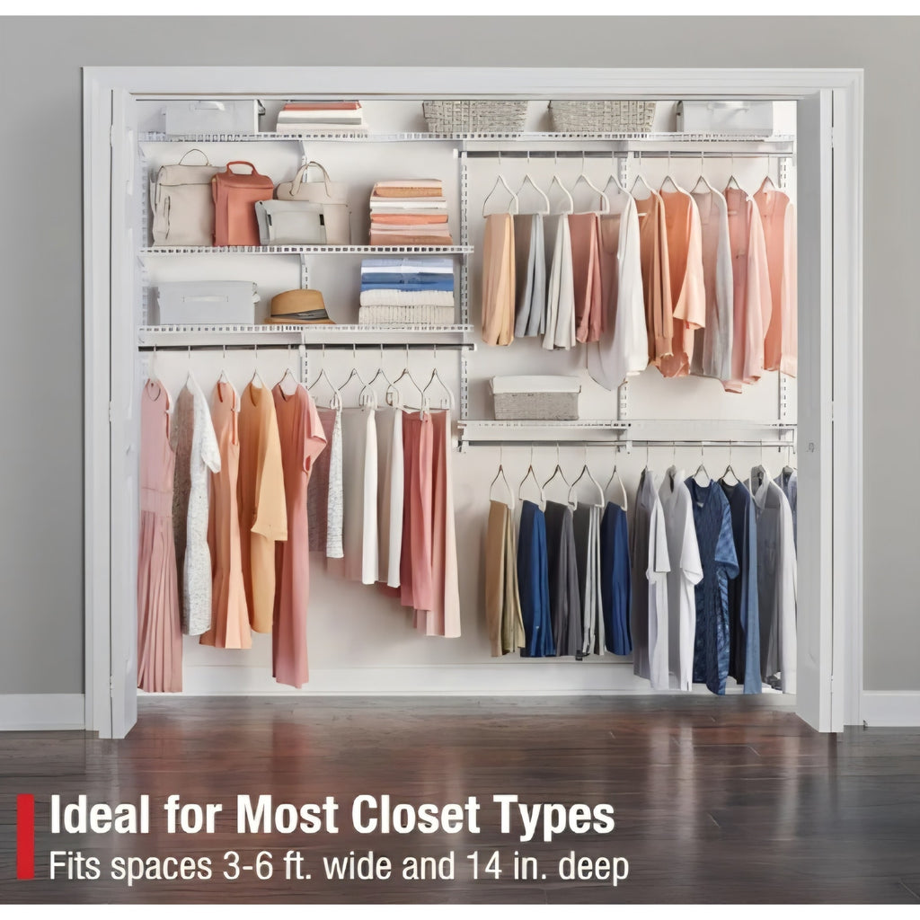 Rubbermaid Configurations Deluxe Custom Closet Kit 4-8Ft. Adjustable Metal Wire