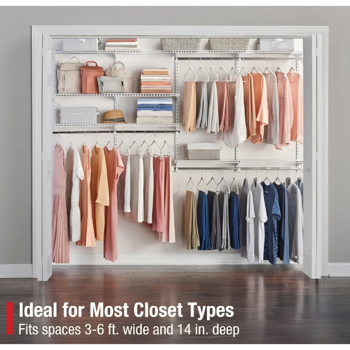 Rubbermaid Configurations Deluxe Custom Closet Kit 4-8Ft. Adjustable Metal Wire
