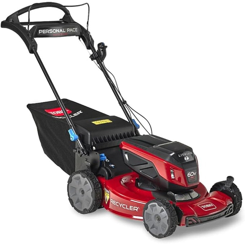 Toro 60V MAX* 22 in. Recycler® w/Personal Pace® Lawn Mower - Battery/Charger Not Included, Black/Red