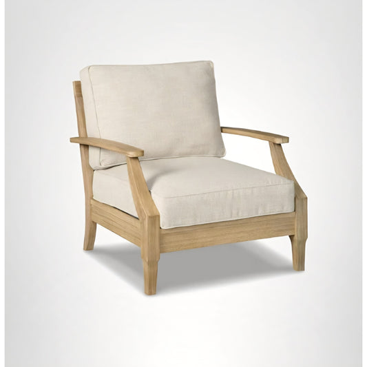 Signature Design by Ashley Clare View Outdoor Lounge Chair, Eucalyptus Wood Frame