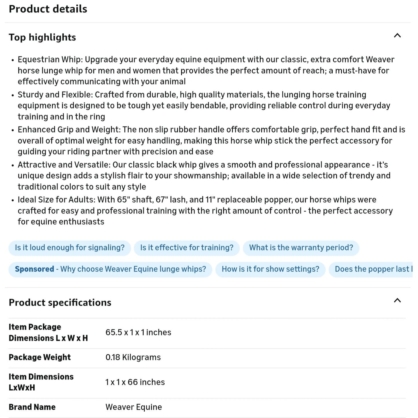 Weaver EquineWeaver Leather Stock Whip with Rubber Handle and 10" Popper, Red/White