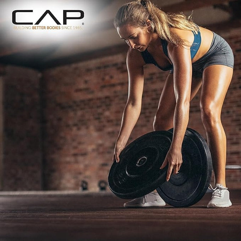 CAP Barbell Rubber Olympic Bumper Plate, ELITE, 55lbs - Single, Black
