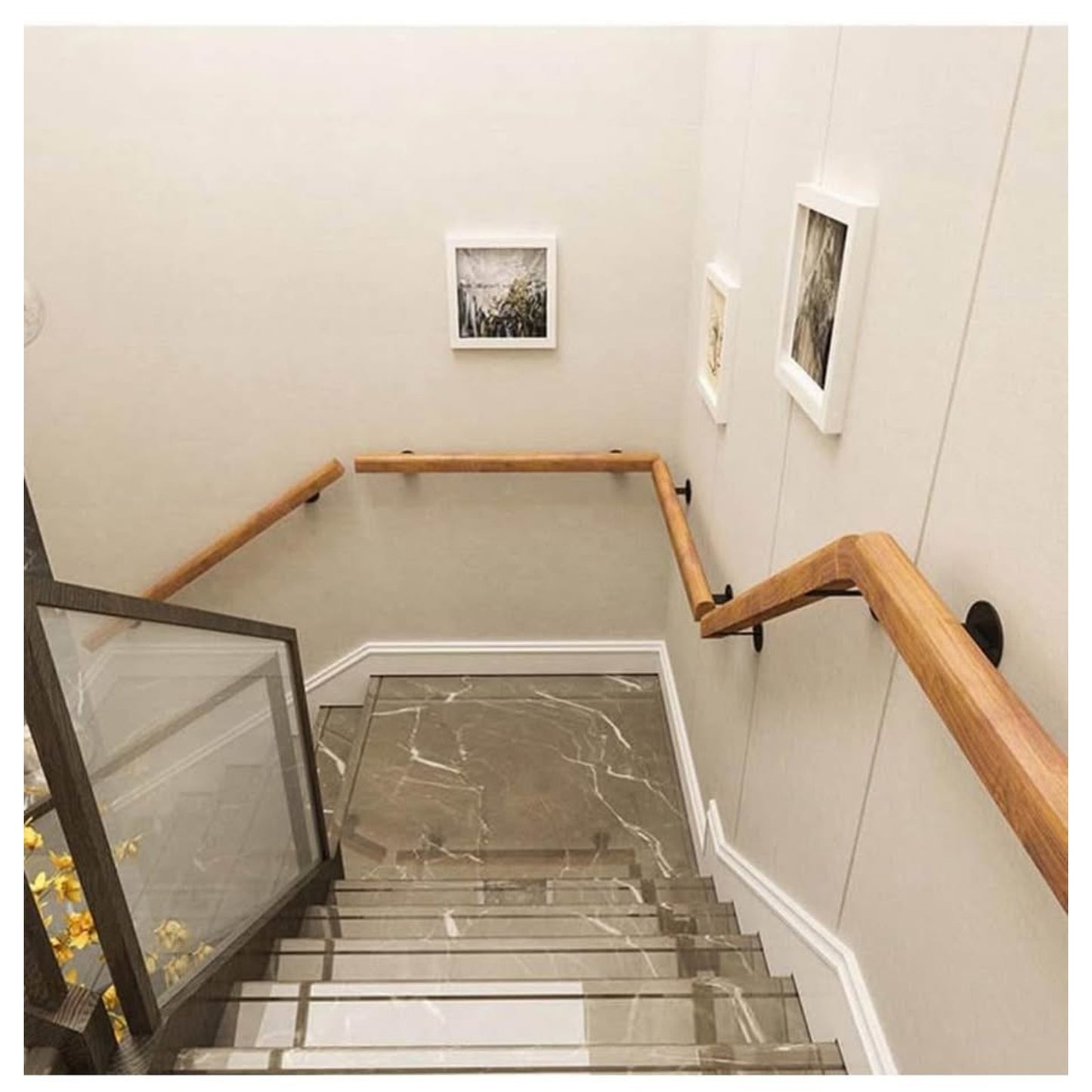 Stair Handrail, Wooden Handrail, 1-20FT Length, Stair Railing, Indoor Wall Handrail, Natural Wood, E